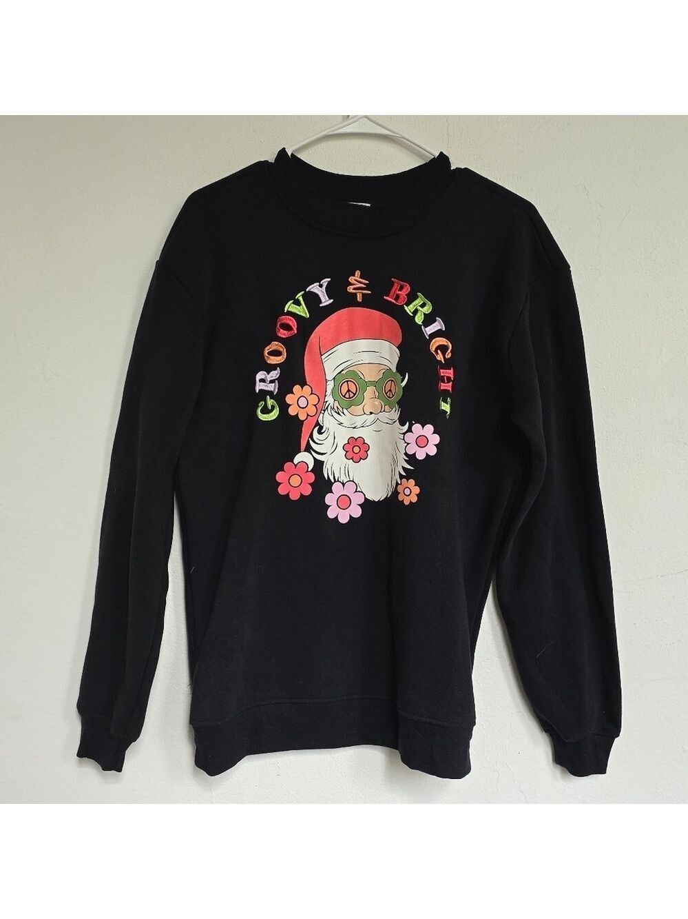 Better Together Groovy & Bright Santa Christmas Sweater Size Small